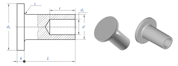 sus304 semi tubular rivets