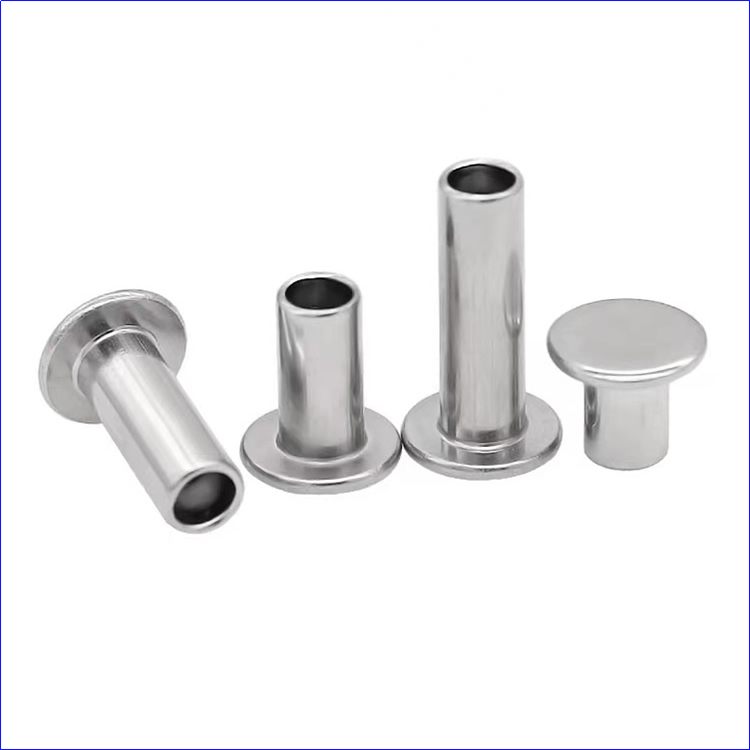 Semi-tubular rivets